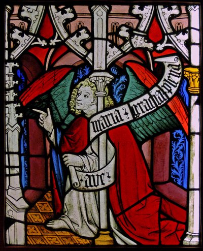 Zobrazující anděla Gabriela při Zvěstování, původem z Horního Rýna od French School
