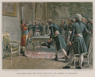 Deputace ze senátu přednesla adresu Bonaparte od French School