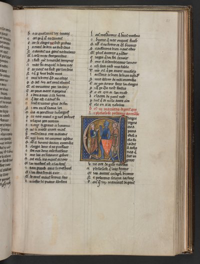 O III způsobech lidí, které filozof představil světu, od Aldobrandina ze Sieny, Režim těla; Gautier z Metz, Obraz světa, Sloane 2435 f.85 od French School
