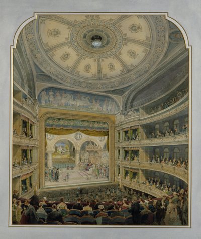Design for a Theatre, c.1860 (wc na papíře) od French School