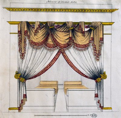 Návrh výklenku se dvěma lůžky (období prvního císařství), ilustrace, Francie od French School