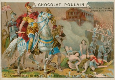 Zničení Jeruzaléma Titem, vizitka Chocolat Poulain od French School