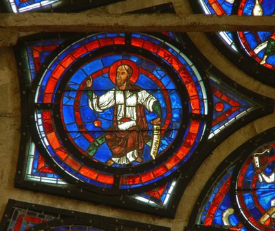 Detail z východního rozetového okna: sv. Pavel od French School