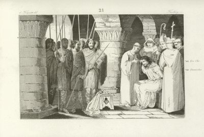 Sesazení z trůnu Childerica III., krále Franků, 752 od French School