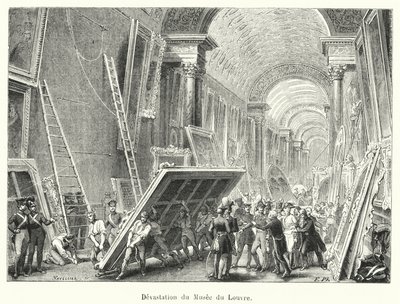 Devastace muzea Louvre (rytina) od French School
