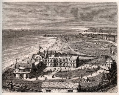 Dieppe - Normandie - rytina v „La France illustrée: geografie, historie, statistická správa“ od V.A. Malt-Brown. 1884 od French School