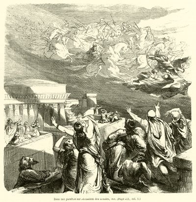 Dieu fait paraitre sur Jerusalem des armees, etc (engraving) od French School