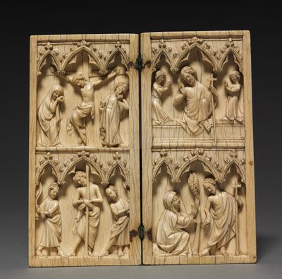 Diptych: Scény z Kristova umučení a posmrtného života, cca 1330-1350 od French School