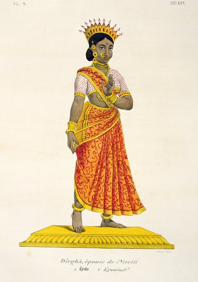 Dirgha, manželka Nirritiho, vyryl C. de Motte (1785-1836) od French School