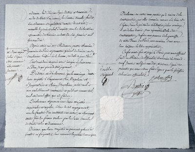 Rozvodové prohlášení císaře Napoleona Bonaparta (1769-1821) a císařovny Josefíny (1763-1814) 9. ledna 1810 od French School