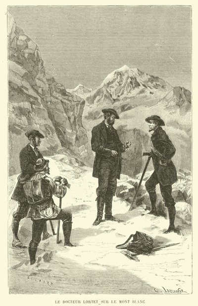 Doktor Lortet na Mont Blanc (rytina) od French School