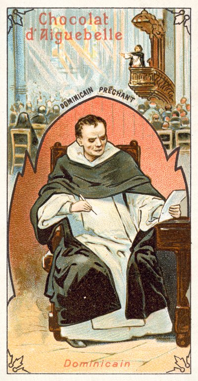 Dominikánský mnich (chromolitho) od French School