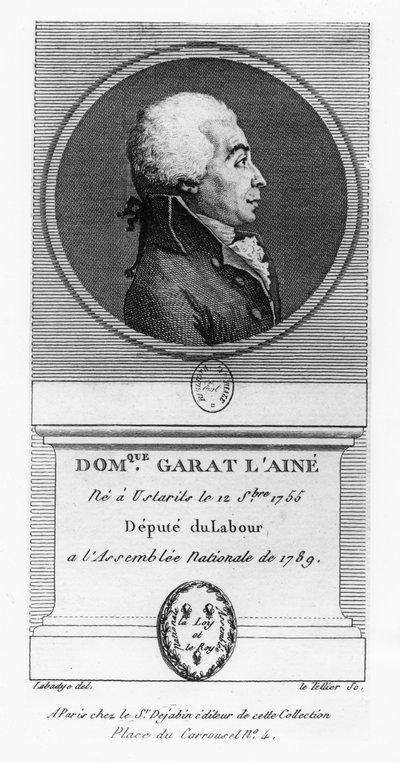 Dominique-Joseph, hrabě z Garat (rytina) od French School