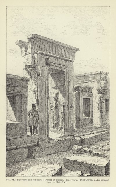 Dveře a okna paláce Darius, vnitřní pohled od French School