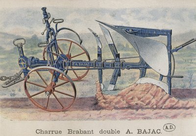 Dvojitý pluh Brabant vynalezený Antoinem Bajacem, cca 1900 od French School