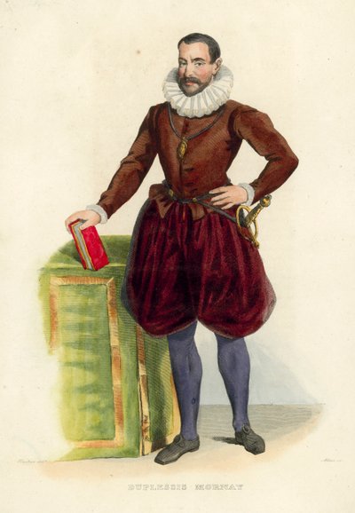 Duplessis Mornay (barevná rytina) od French School