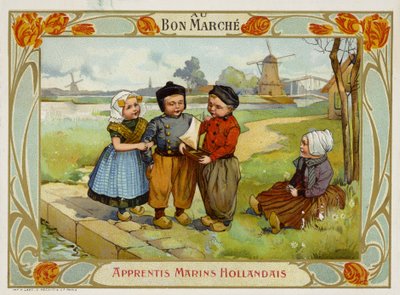 Holandské děti při pohledu na plachetnici od French School