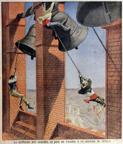 Velikonoční zvon na Giraldě v Seville, obálka pro Le Petit Journal, 19. dubna 1908 od French School