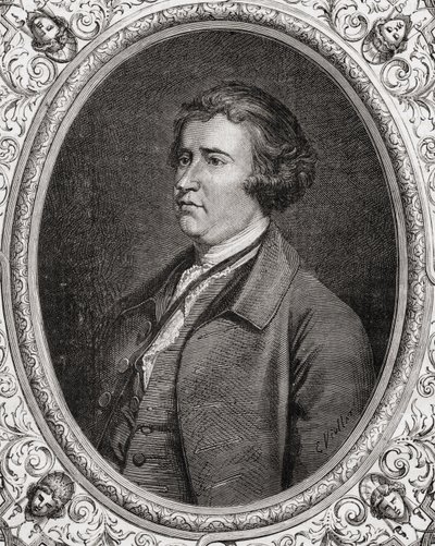 Edmund Burke, z knihy Louise Blanca (1811-82) "Histoire de la Revolution Francaise". od French School