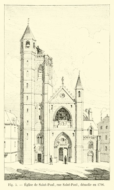 Kostel Saint-Paul, rue Saint-Paul, zničen v roce 1796 od French School