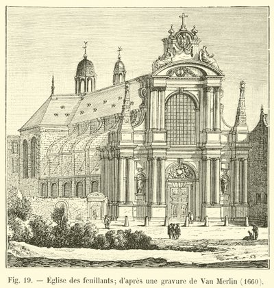 Kostel Feuillantů; po rytině Van Merlina, 1660 od French School