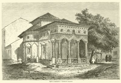 Eglise e Bukurešť (rytina) od French School