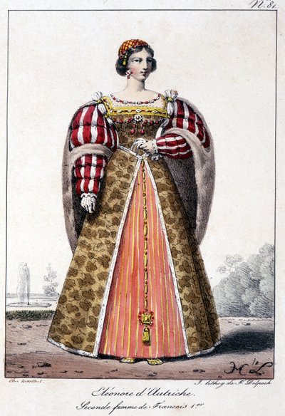 Eleonora Rakouská (1498/1558), infantka Španělska, manželka portugalského krále Manoela a druhá manželka Francoise I., krále Francie. od French School