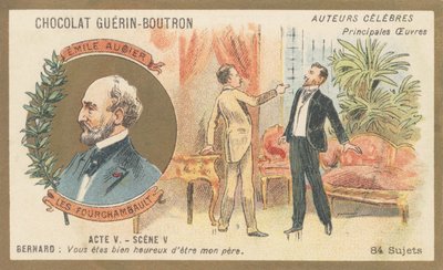 Emile Augier (1820-1889), francouzský dramatik, autor komedie o 5 jednáních „Les Fourchambault“ od French School