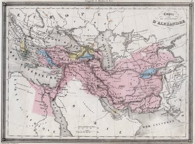 Říše a expedice Alexandra Velikého - Deska z „Univerzálního atlasu starověké a moderní geografie pro využití obytných škol“ od Vuillemina - ca. 1845 od French School