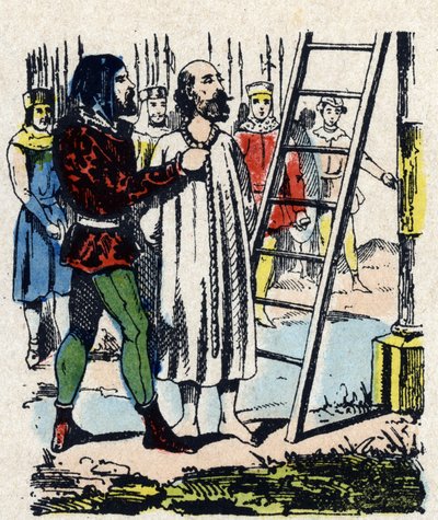 Enguerrand de Marigny (1260-1315) odsouzen komisí znovu sjednocenou ve Vincennes, byl oběšen v montfauconském gibetu měl eriger - Když Philippe IV zemře, jeho neoblíbený ministr, Enguerrand de Marigny, je obviněn (nespravedlivě) z různých zločinů včetně ko od French School