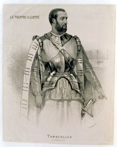Enrico Tamberlick jako Othello z The Illustrated Theatre od French School