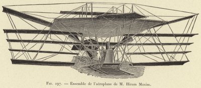 Sada letadla M Hirama Maxima (rytina) od French School