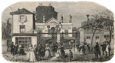 Vstup do lucemburského divadla Bobino v 19. století - rytina do „“Tableau-de-Paris”” od Edmonda Texiera 1852 od French School