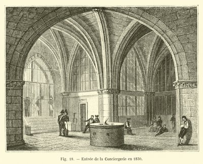 Vchod do Conciergerie v roce 1830 od French School