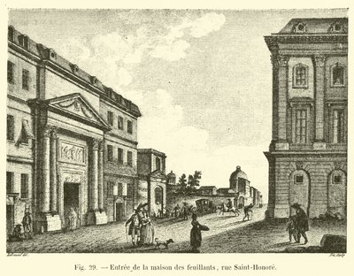 Vchod do domu feuillantů, rue Saint-Honore od French School