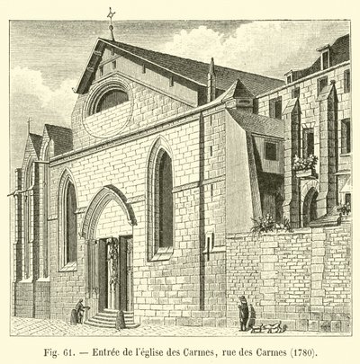 Vchod do karmelitánského kostela, rue des Carmes, 1780 od French School