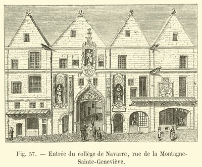 Vstup na univerzitu v Navarre, rue de la Montagne-Sainte-Genevieve od French School