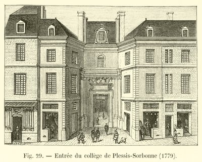 Vchod do koleje Plessis-Sorbonne, 1779 od French School