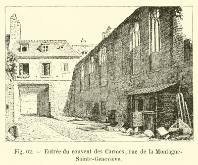 Vchod do karmelitánského kláštera, rue de la Montagne-Sainte-Genevieve od French School