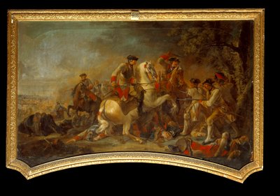 Epizoda sedmileté války (1756-1763) mezi Pruskem a Anglií. Anonymní obraz francouzské školy. Chantilly z 18. století, muzeum Conde od French School