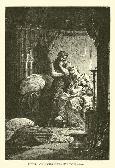 Eponina a Sabinus schovaní v trezoru od French School