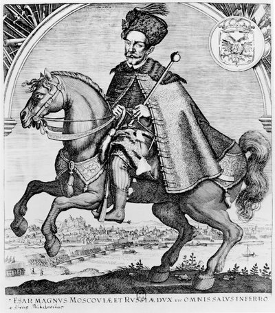 Jezdecký portrét Alexeje Michajloviče, cara Ruska (rytina) od French School