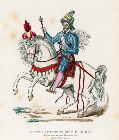 Jezdecký portrét francouzského krále Jindřicha IV. v roce 1596 od French School