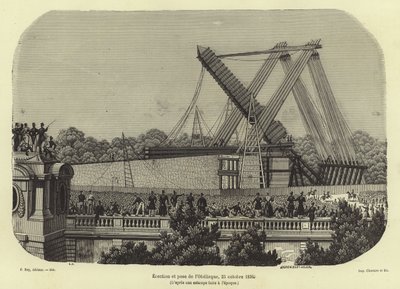 Vztyčení Luxorského obelisku, Paříž, 1836 od French School