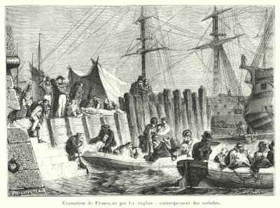 Evakuace de Flessingue par les Anglais, embarquement des malades od French School