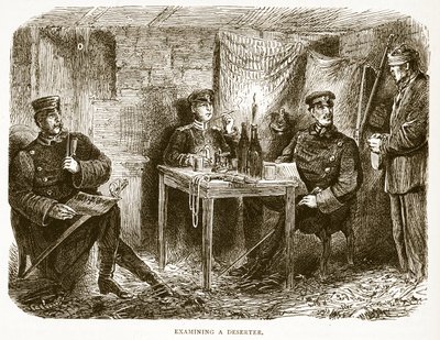 Vyšetřování dezertéra, ilustrace z Cassellovy Historie války mezi Francií a Německem, 1870-1871 od French School