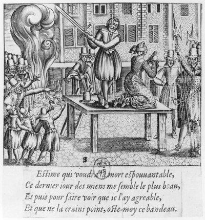 Poprava Leonory Galigai (1571-1617) dne 8. července 1617 od French School