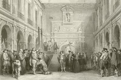 Poprava Montmorenci na dvoře Hotel de Ville, Toulouse, 30. října 1632 od French School