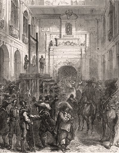 Poprava marechala Jindřicha II. z Montmorency (Montmorenci) (1595-1632) v Toulouse v roce 1632. Rytina v „“ Histoire De France En Cent Paintings od Paula Lehugeura „“ 1891. od French School