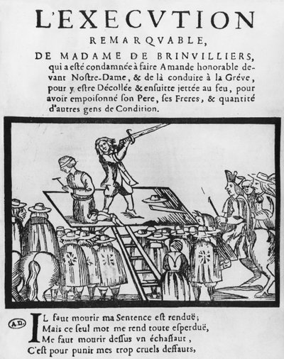 Poprava markýzy de Brinvilliers, 1676 od French School